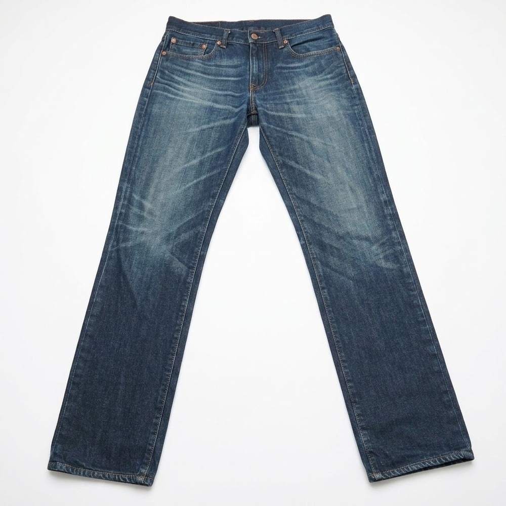 Levis 511 Slim Fit Jeans Mens 32x34 Blue Whiskered Faded Denim Pants Jimmy